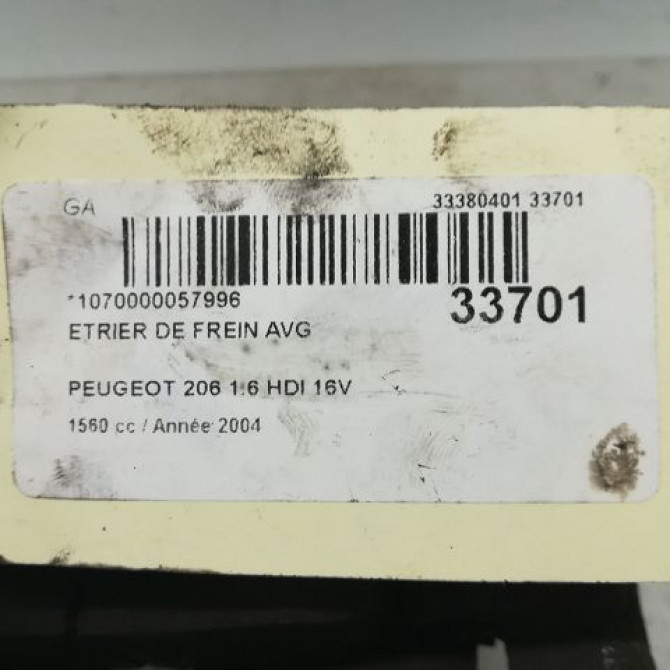 Etrier de frein avant gauche occasion PEUGEOT 206 Phase 1 09-1998->03-2009 1.6 HDI 16v 441067 5