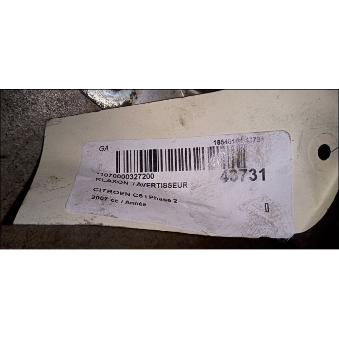 Klaxon  / avertisseur occasion CITROEN C5 I Phase 2 09-2004->06-2008 6236J8 3