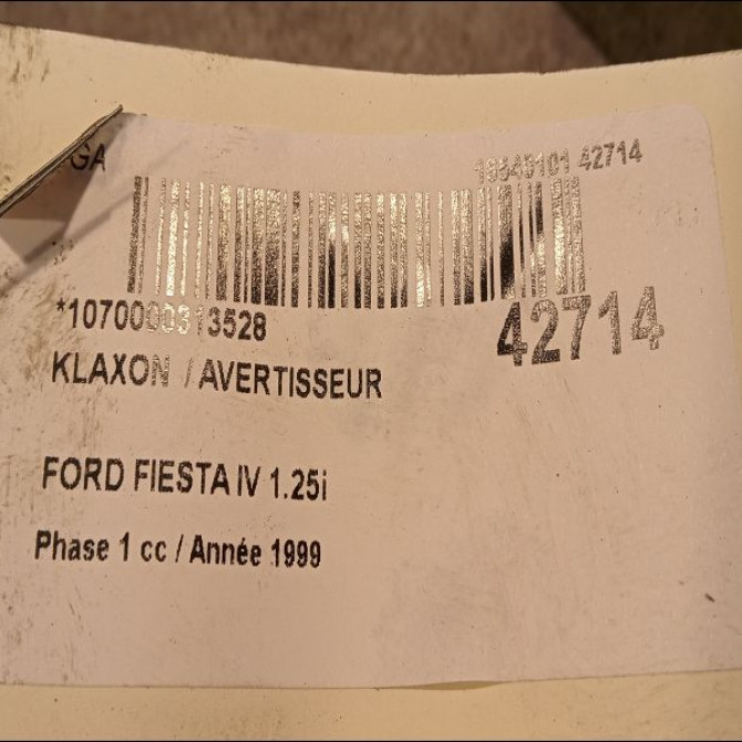 Klaxon  / avertisseur occasion FORD FIESTA IV Phase 1 09-1995->09-1999 1.25i 1426026 3