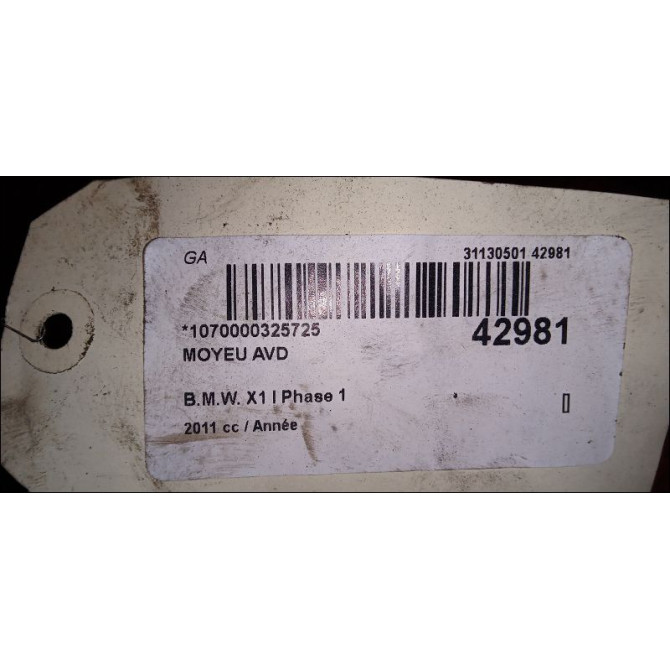 Moyeu avd occasion B.M.W. X1 I Phase 1 07-2009->05-2012 31206877562 3