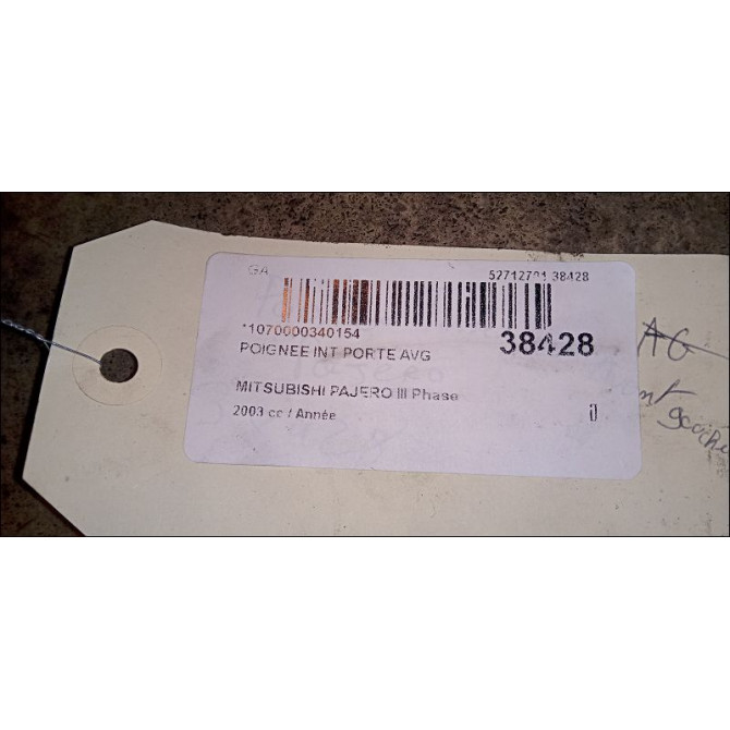 Poignee int porte avg occasion MITSUBISHI PAJERO III Phase 2 02-2003->12-2006 MR604135 3