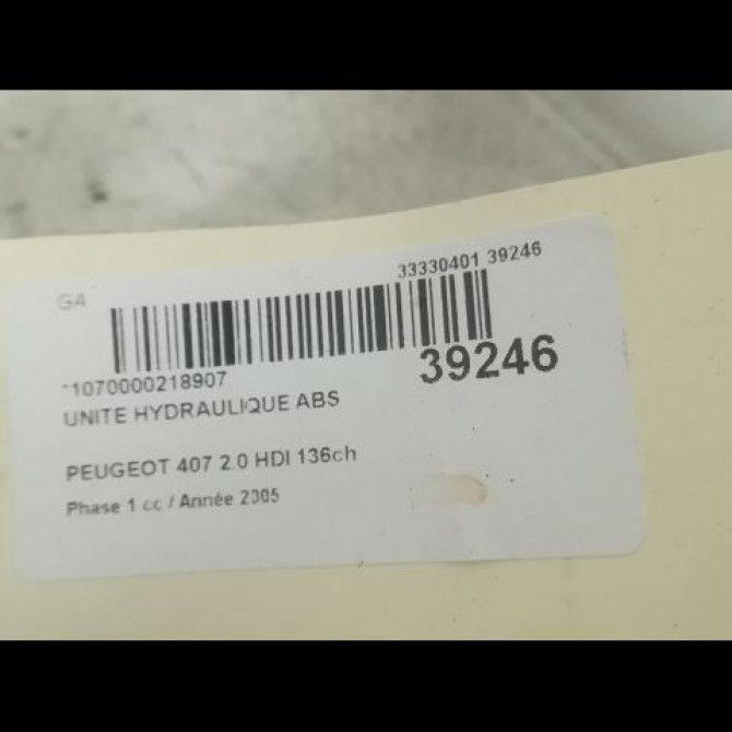 Unité hydraulique ABS occasion PEUGEOT 407 Phase 1 04-2004->07-2008 2.0 HDI 136ch 4541X4 3