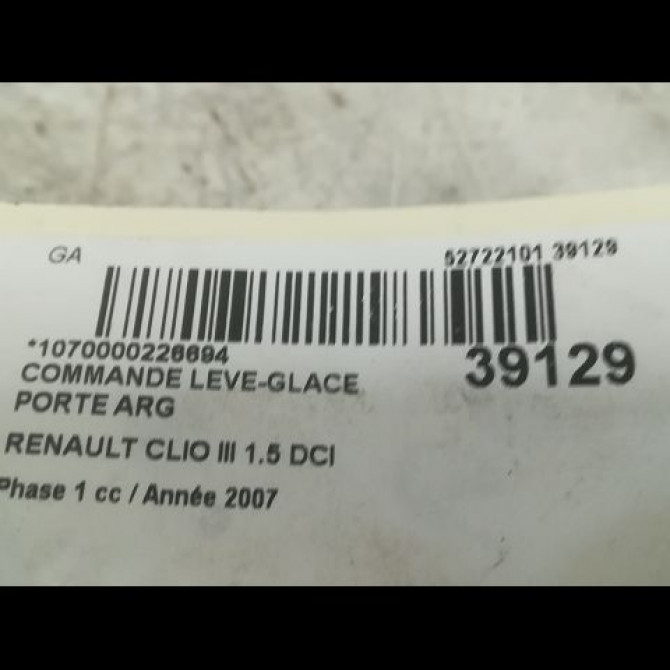 Commande leve-glace porte arrière gauche occasion RENAULT CLIO III Phase 1 09-2005->03-2009 1.5 DCI 85ch 8200214936 3