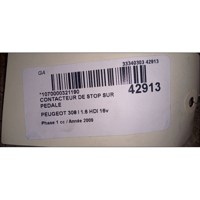 occasion PEUGEOT 308 I Phase 1 09-2007->03-2011 1.6 HDI 16v 110ch 2