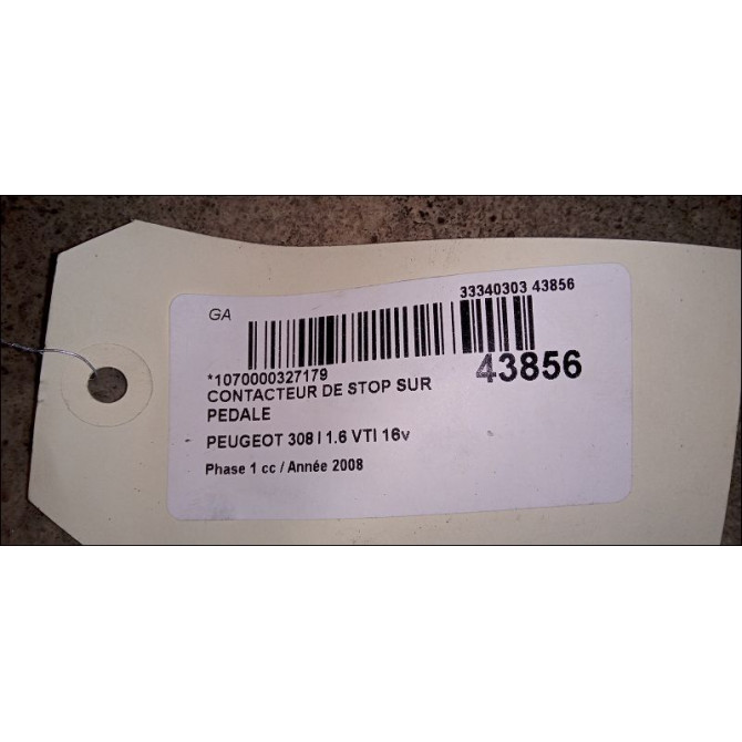 occasion PEUGEOT 308 I Phase 1 09-2007->03-2011 1.6 VTI 16v 120ch 2