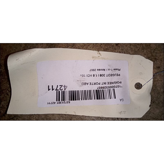 Poignee int porte ard occasion PEUGEOT 308 I Phase 1 09-2007->03-2011 1.6 HDI 16v 110ch 9144C8 3