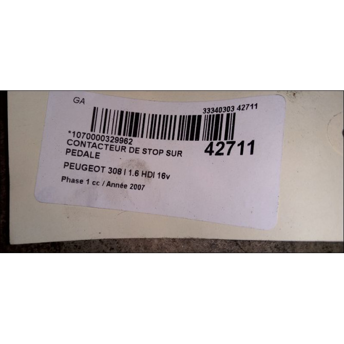 occasion PEUGEOT 308 I Phase 1 09-2007->03-2011 1.6 HDI 16v 110ch 2