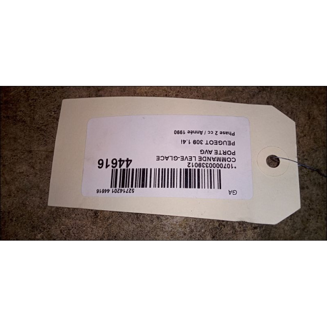 Commande lève-glace porte avant gauche occasion PEUGEOT 309 Phase 2 07-1989->12-1993 1.4i 2