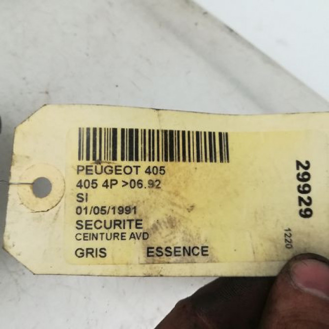 Ceinture avant droite occasion PEUGEOT 405 Phase 1 07-1987->06-1992 3