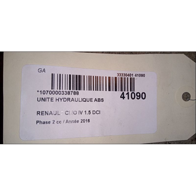 Unité hydraulique ABS occasion RENAULT CLIO IV Phase 2 08-2016->... 1.5 DCI 75ch 3