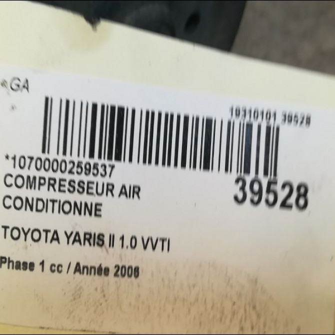 Compresseur air conditionne occasion TOYOTA YARIS II Phase 1 12-2005->11-2009 1.0 VVTI 883100D230 4