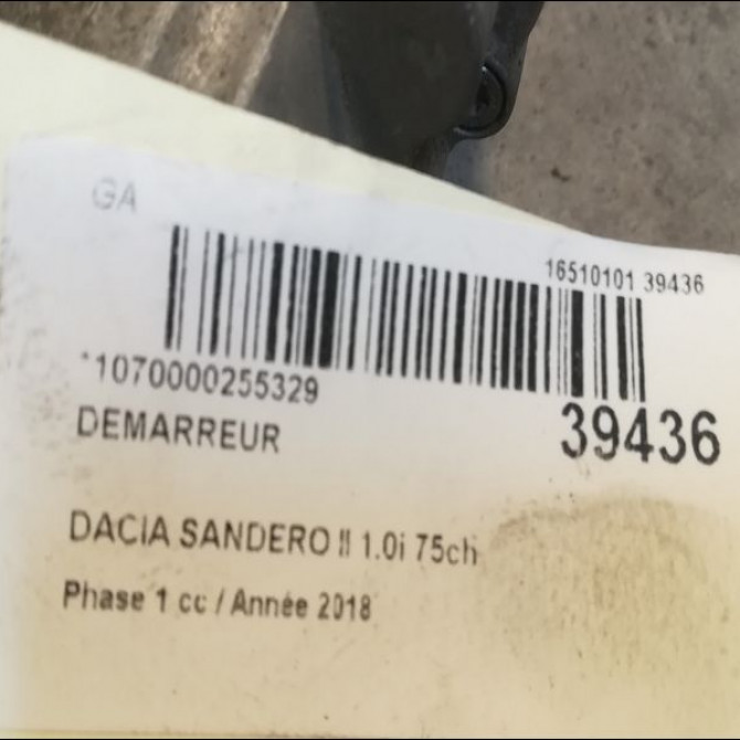 Démarreur occasion DACIA SANDERO II Phase 1 10-2012->... 1.0i 75ch 233002596R 4