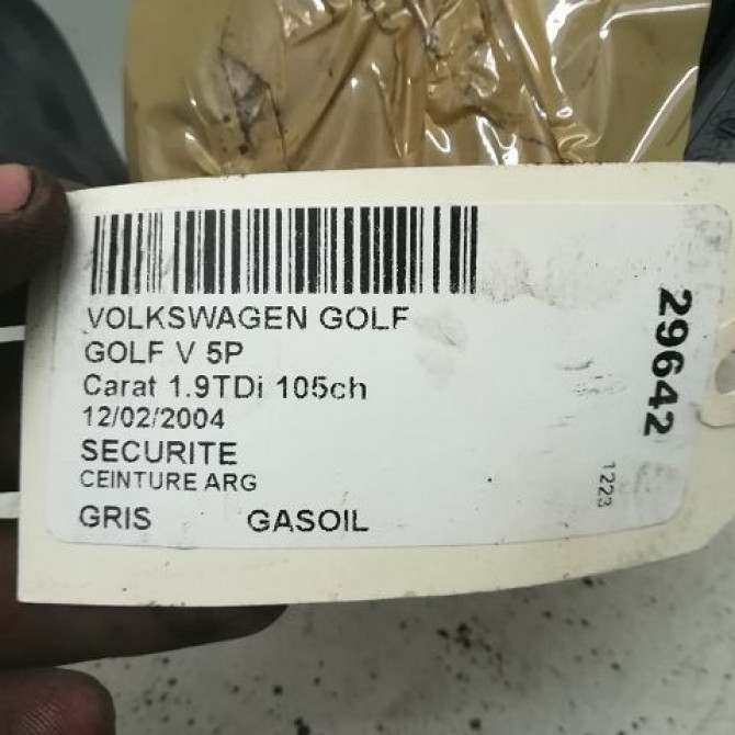 Ceinture arrière gauche occasion VOLKSWAGEN GOLF V Phase 1 11-2003->10-2008 1K6857805DRGR 3
