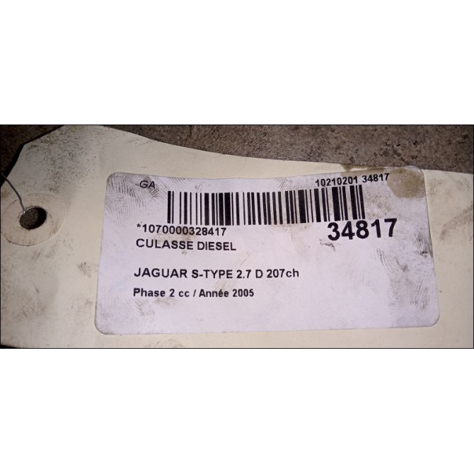 Culasse diesel occasion JAGUAR S-TYPE Phase 2 01-2002->12-2007 2.7 D 207ch 3