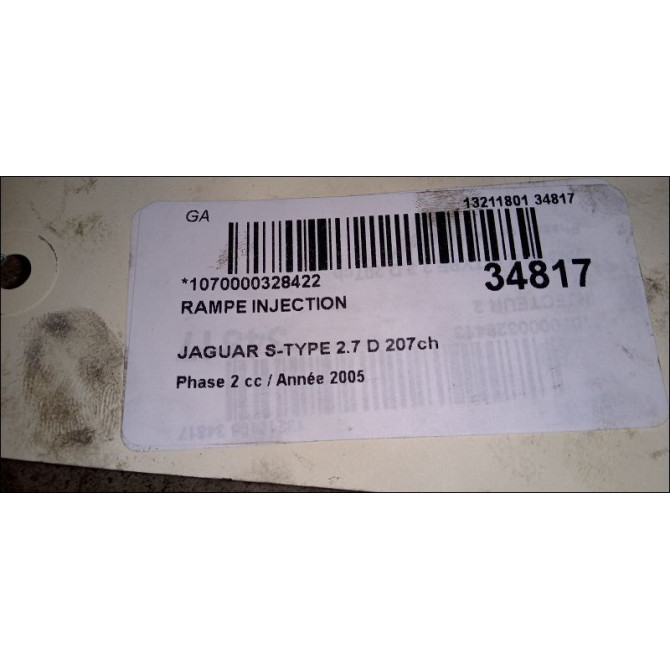 Rampe injection occasion JAGUAR S-TYPE Phase 2 01-2002->12-2007 2.7 D 207ch 2