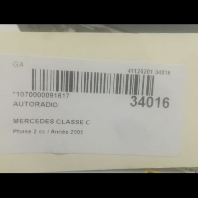 Autoradio occasion MERCEDES CLASSE C COUPE SPORT II Phase 2 03-2004->04-2008 C 220 CDI 2038706289 3