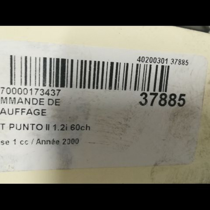 Commande de chauffage occasion FIAT PUNTO II Phase 1 10-1999->05-2003 1.2i 60ch 46770822 3