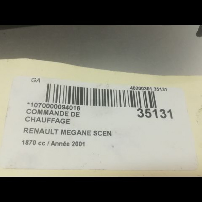 Commande de chauffage occasion RENAULT SCENIC I Phase 2 08-1999->06-2003 1.9 DCI 100ch 3