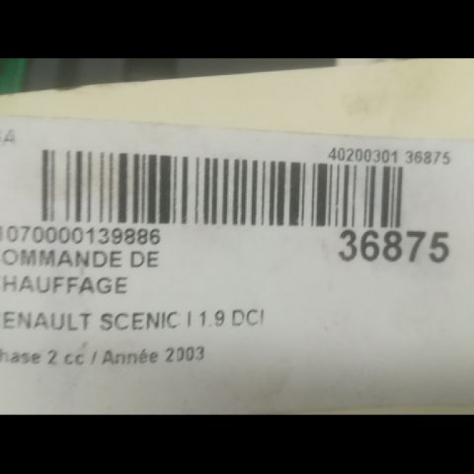 Commande de chauffage occasion RENAULT SCENIC I Phase 2 08-1999->06-2003 1.9 DCI 100ch 3