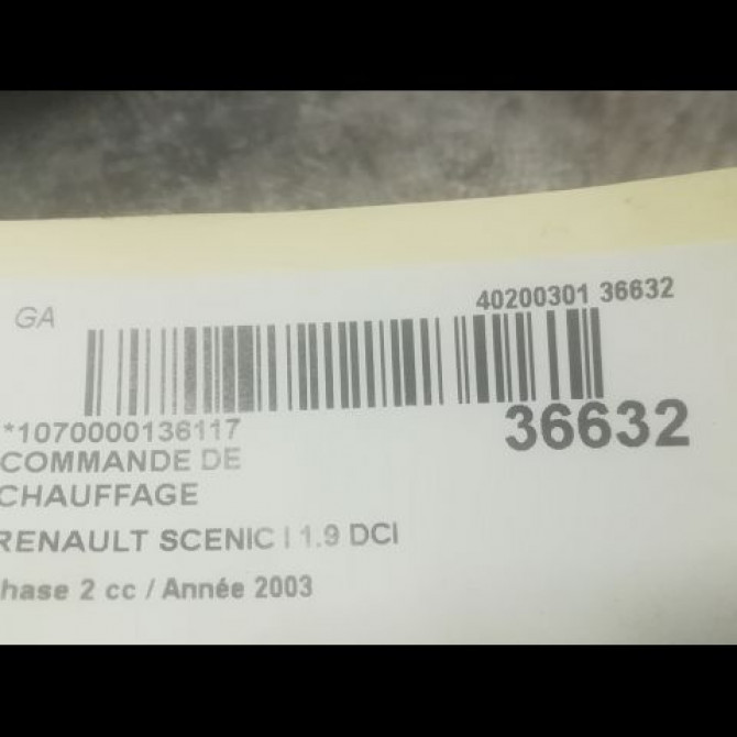 Commande de chauffage occasion RENAULT SCENIC I Phase 2 08-1999->06-2003 1.9 DCI 100ch 3