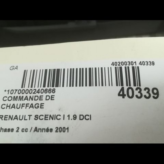 Commande de chauffage occasion RENAULT SCENIC I Phase 2 08-1999->06-2003 1.9 DCI 100ch 3