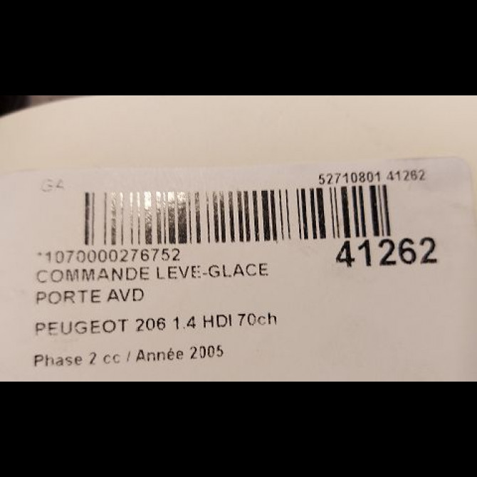 Commande lève-glace porte avant droite occasion PEUGEOT 206 Phase 2 02-2003->02-2009 1.4 HDI 70ch 3