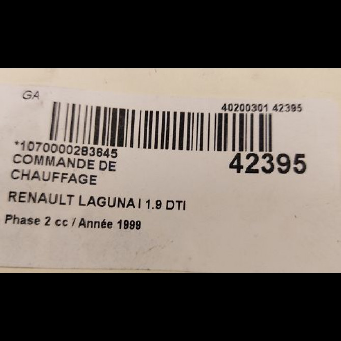 Commande de chauffage occasion RENAULT LAGUNA I Phase 2 04-1998->11-2000 1.9 DTI 3