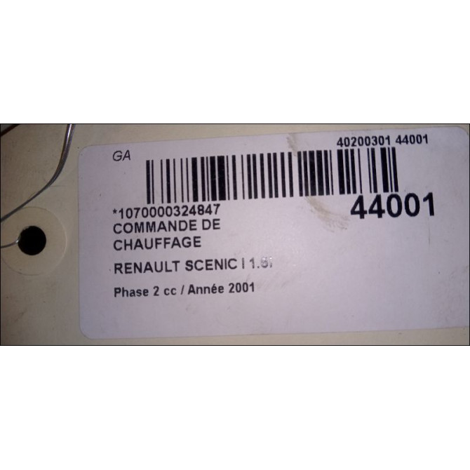 Commande de chauffage occasion RENAULT SCENIC I Phase 2 08-1999->06-2003 1.6i 107ch 3