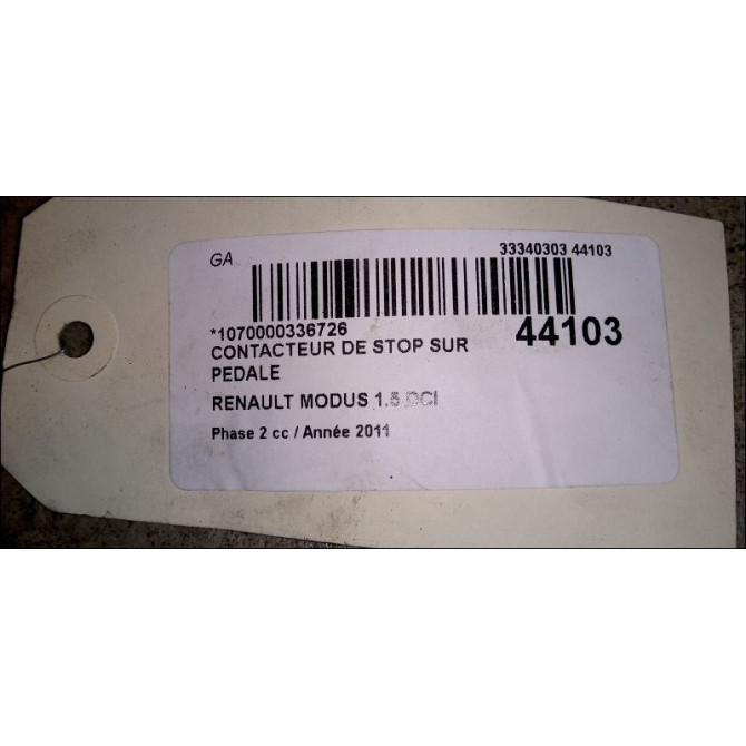 occasion RENAULT MODUS Phase 2 01-2008->12-2012 1.5 DCI 75ch 2