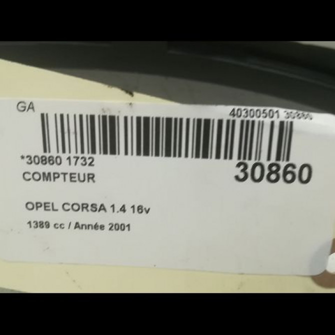 Compteur occasion OPEL CORSA III Phase 1 10-2000->08-2003 1.4i 16v 4