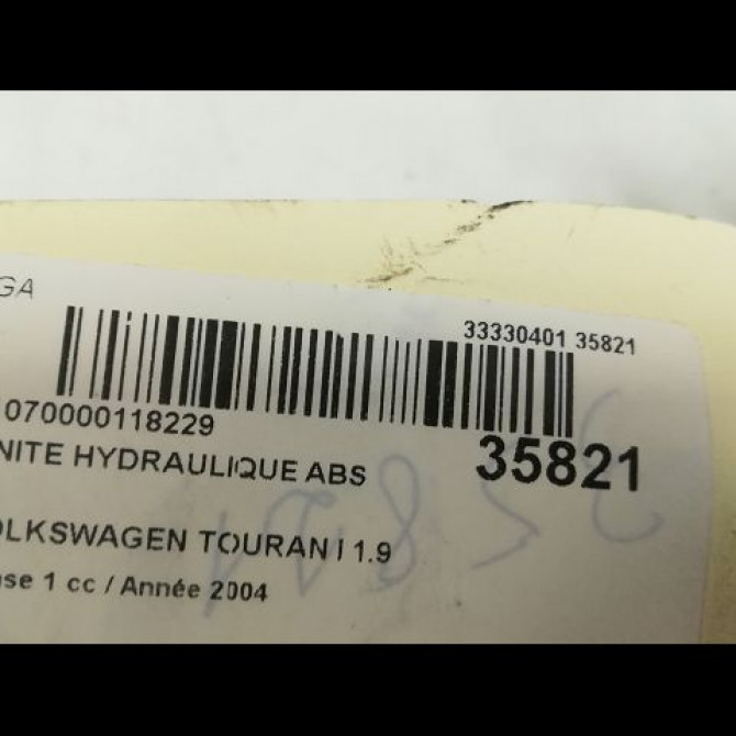 Unité hydraulique ABS occasion VOLKSWAGEN TOURAN I Phase 1 03-2003->12-2006 1.9 TDI 100ch 3