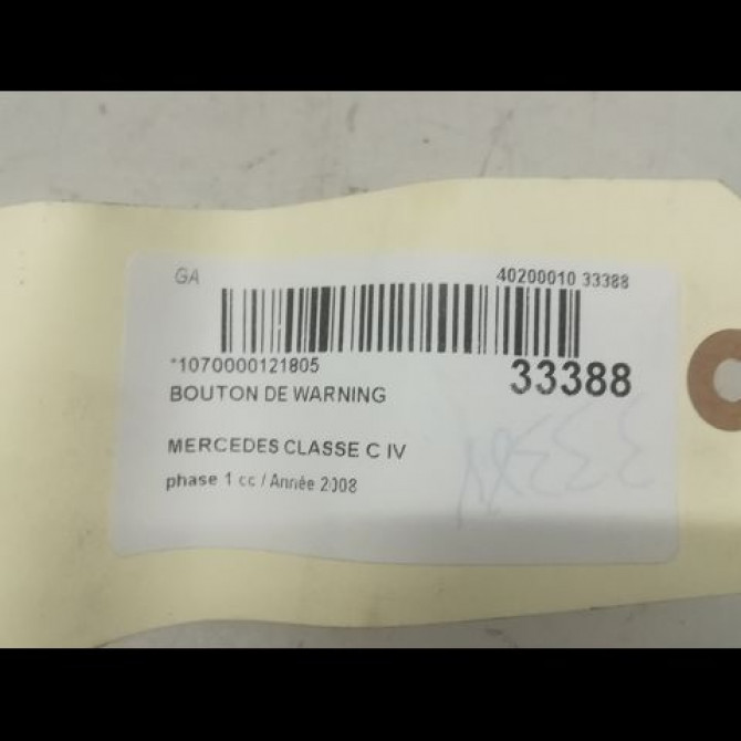 Bouton de warning occasion MERCEDES CLASSE C IV phase 1 02-2014->... C220 170ch 20490517007342 3