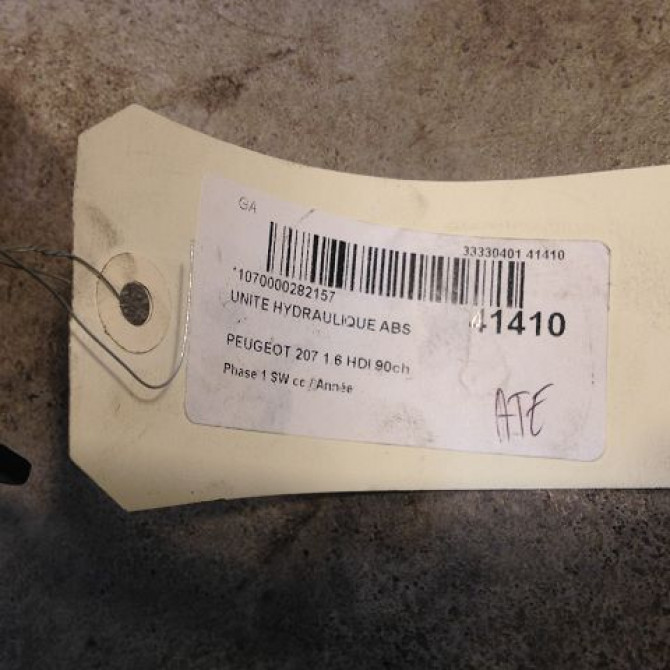 Unité hydraulique ABS occasion PEUGEOT 207 Phase 1 SW 07-2007->03-2013 1.6 HDI 90ch 4541S8 2