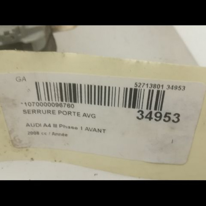 Serrure porte avg occasion AUDI A4 II Phase 2 09-2004->04-2008 8E1837015AA 5