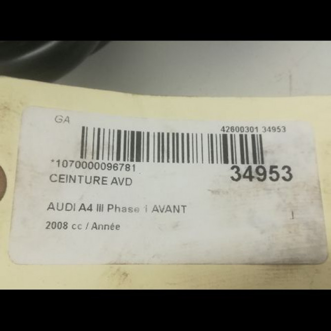 Ceinture avant droite occasion AUDI A4 II Phase 2 09-2004->04-2008 8E0857706FV04 5