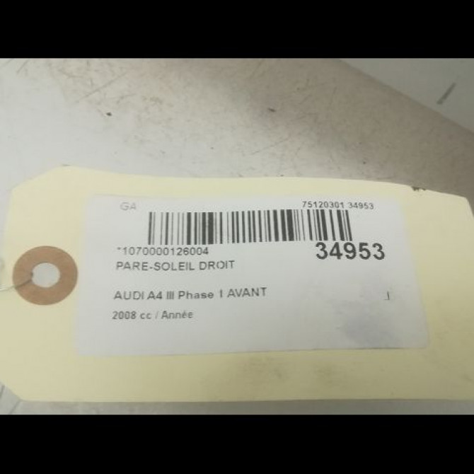 Pare-soleil droit occasion AUDI A4 II Phase 2 09-2004->04-2008 8E0857552J9V4 3