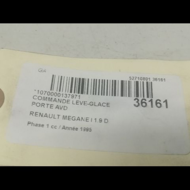 Commande lève-glace porte avant droite occasion RENAULT MEGANE I Phase 1 11-1995->03-1999 1.9 D 3