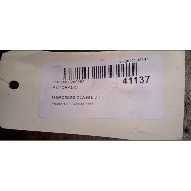 Autoradio occasion MERCEDES CLASSE C II Phase 1 05-2000->03-2004 C 270 CDI 170ch 203827524280 4