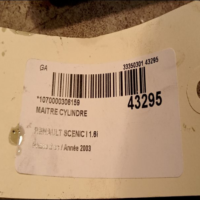 Maitre cylindre occasion RENAULT SCENIC I Phase 2 08-1999->06-2003 1.6i 107ch 7701206792 3