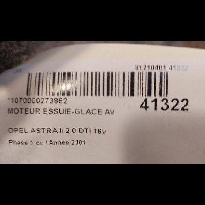 Moteur essuie-glace avant occasion OPEL ASTRA II Phase 1 04-1998->09-2004 2.0 DTI 16v 100ch 9117722 3