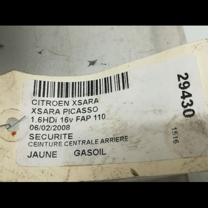 Ceinture centrale arriere occasion CITROEN XSARA Phase 2 09-2000->12-2005 1.6 HDI 110ch 8973SA 5
