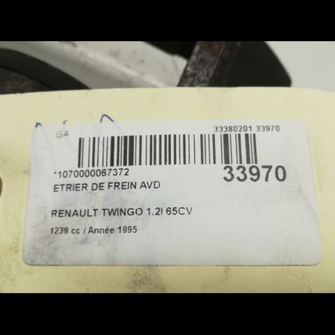 Etrier de frein avant droit occasion RENAULT TWINGO I Phase 1 04-1993->08-1998 Twingo >09.96 7701203845 4