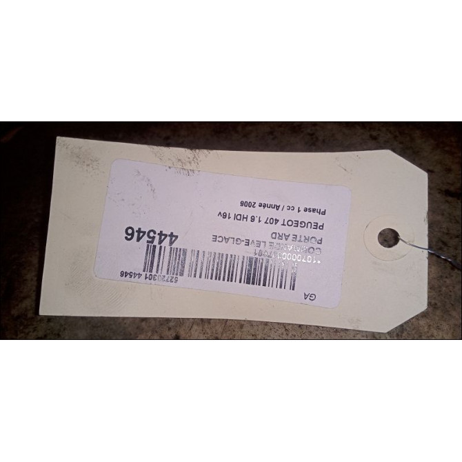 Commande leve-glace porte arrière droite occasion PEUGEOT 407 Phase 1 04-2004->07-2008 1.6 HDI 16v 6554E8 3