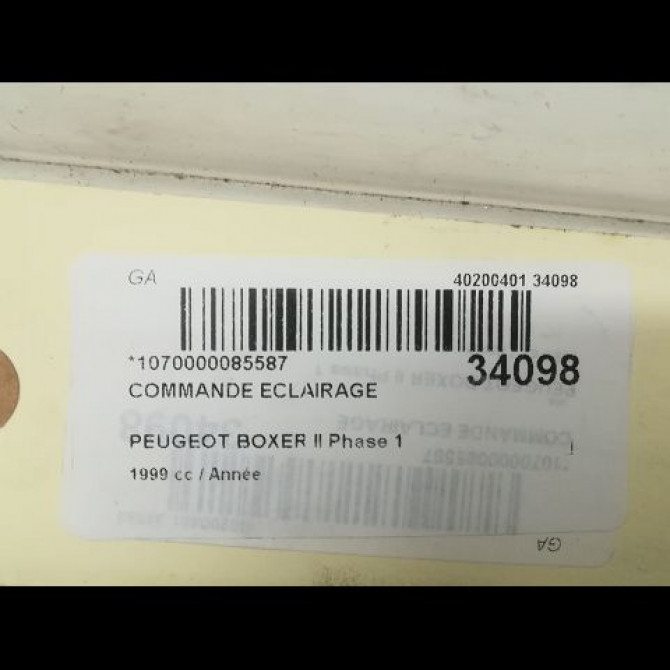 Commande eclairage occasion PEUGEOT BOXER I Phase 1 07-1994->02-2002 625363 3