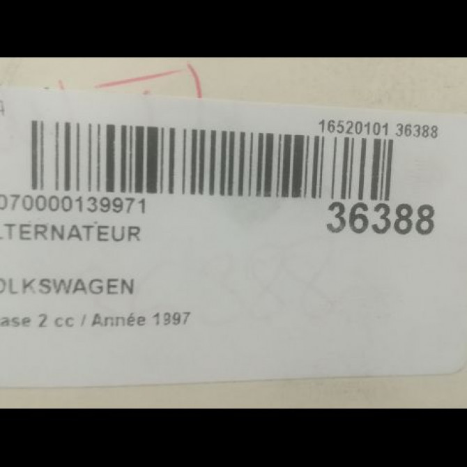 Alternateur occasion VOLKSWAGEN TRANSPORTER IV Phase 2 03-1996->06-2003 2.5 TDI 102ch 5