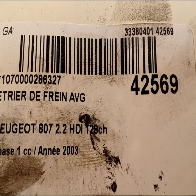 Etrier de frein avant gauche occasion PEUGEOT 807 Phase 1 06-2002->12-2014 2.2 HDI 128ch 4401C6 3