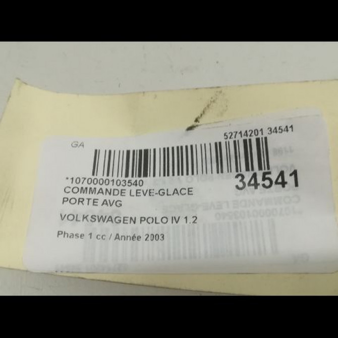 Commande lève-glace porte avant gauche occasion VOLKSWAGEN POLO IV Phase 1 01-2002->05-2005 1.2 12v 65ch 3