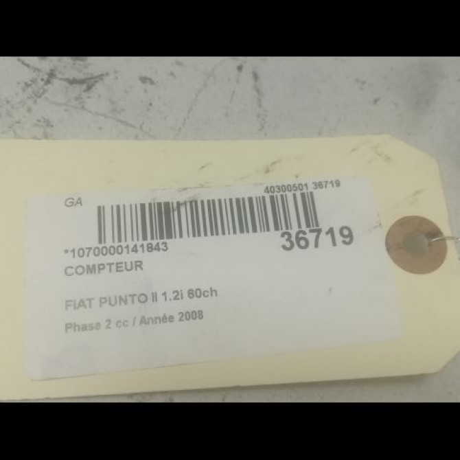 Compteur occasion FIAT PUNTO II Phase 2 05-2003->10-2009 1.2i 60ch 51703286 2