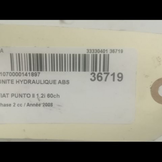 Unité hydraulique ABS occasion FIAT PUNTO II Phase 2 05-2003->10-2009 1.2i 60ch 71719584 3