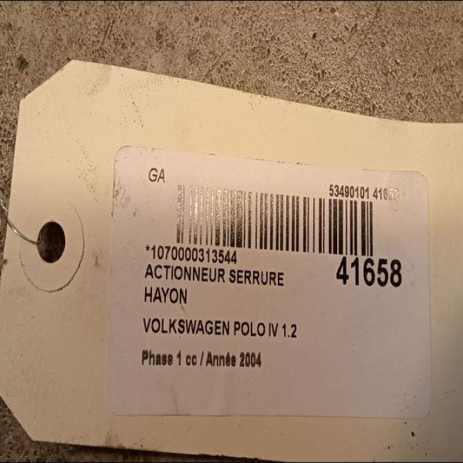 Actionneur serrure hayon occasion VOLKSWAGEN POLO IV Phase 1 01-2002->05-2005 1.2 65ch 2